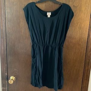 Mini black dress with pockets, size M, $5